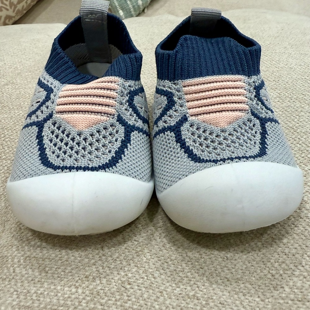 Kids Slip-On Sneakers - Blue and Pink - Size 5
